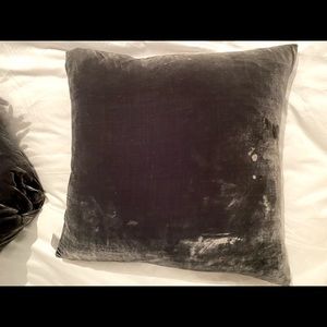 2 Charcoal Velvet 20x20 Aviva Stanoff Pillows